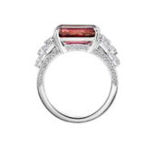 Кольцо с турмалинами и бриллиантами, белое золото