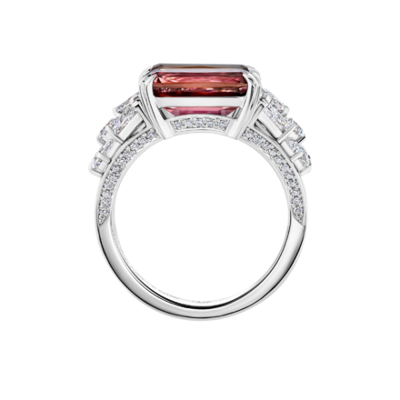 Кольцо с турмалинами и бриллиантами, белое золото 3