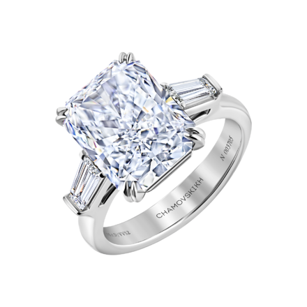 Кольцо с бриллиантами, платина 1