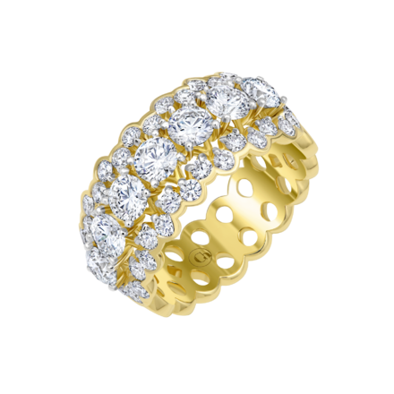 Кольцо с бриллиантами, желтое золото 1