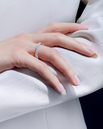 Кольцо с бриллиантами, белое золото 2