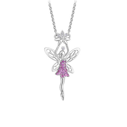 Колье с розовыми сапфирами и бриллиантами, белое золото 1