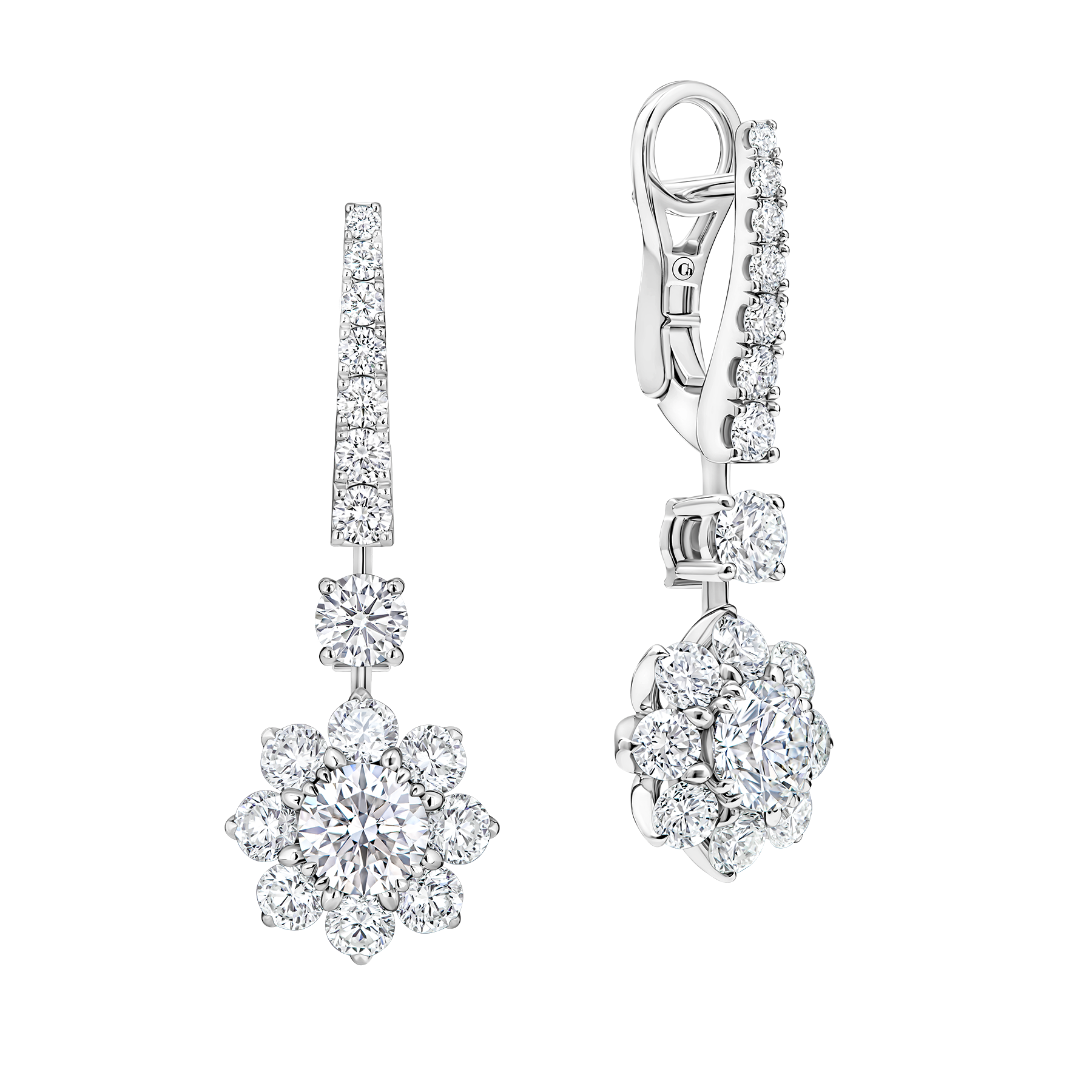 Серьги с бриллиантами, белое золото