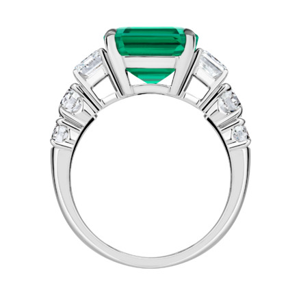 Кольцо с изумрудом и бриллиантами, белое золото 3