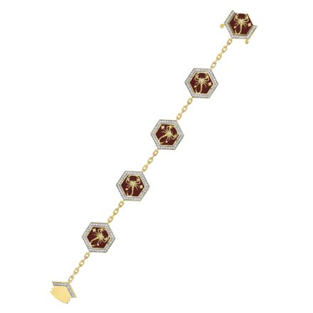 Браслет с бриллиантами, желтое золото, н.керамика 1