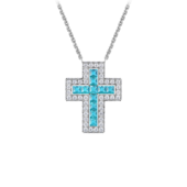 Колье с турмалином параиба и бриллиантами, белое золото