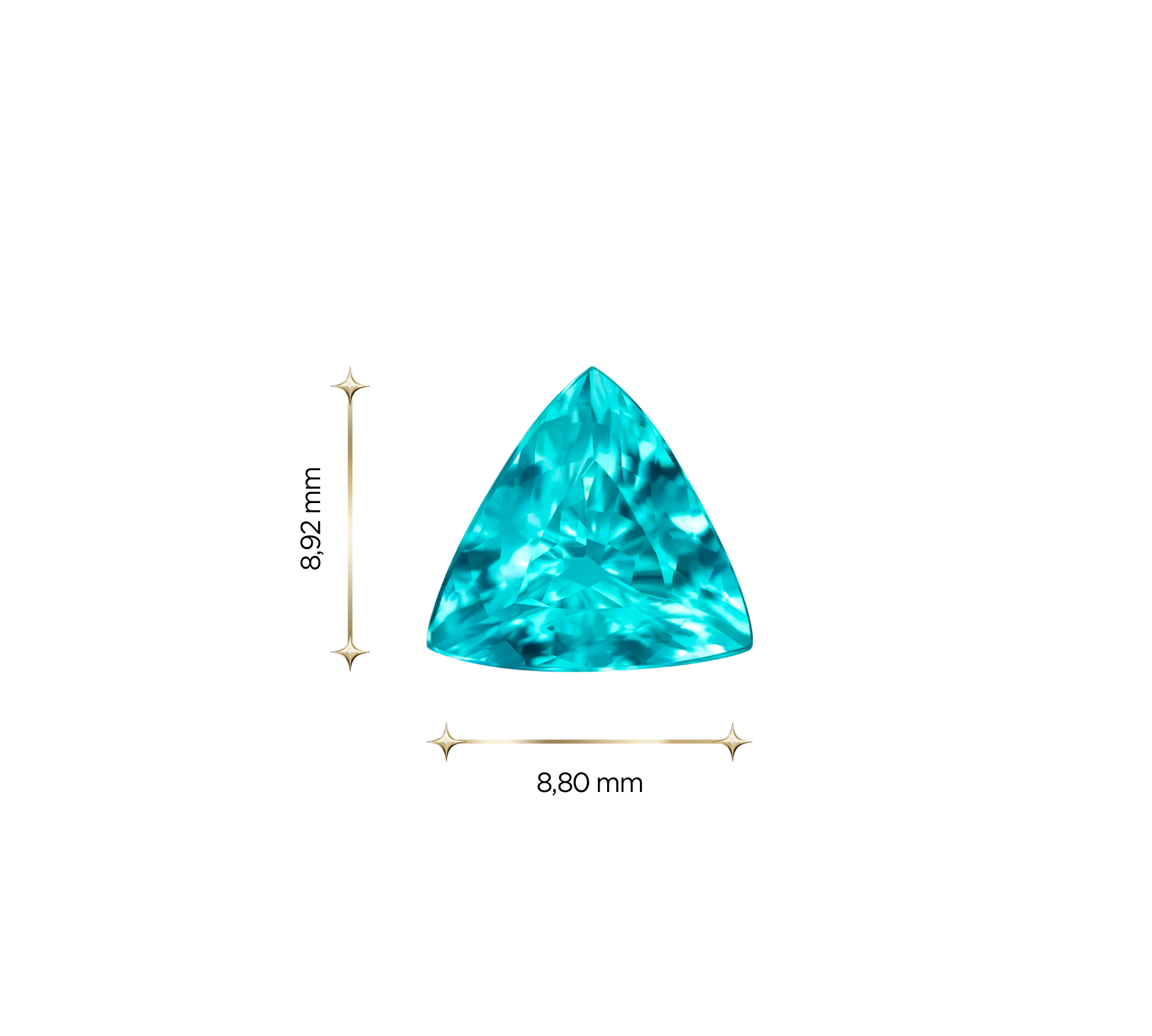 Турмалин Параиба, Триллион, 2,06 ct