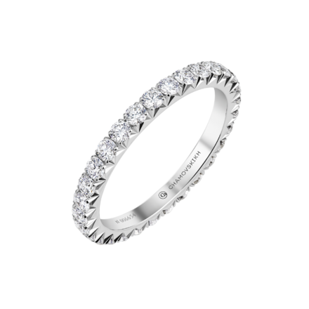 Кольцо с бриллиантами, белое золото 1