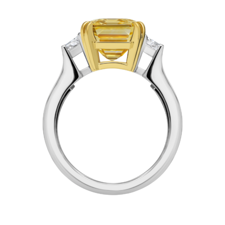 Кольцо с желтым сапфиром и бриллиантами, белое золото 3