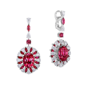 Серьги Rosetta с рубеллитом и бриллиантами, белое золото