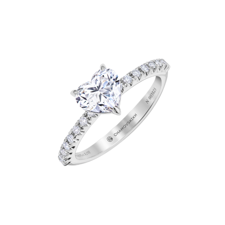 Кольцо с бриллиантами, белое золото 1