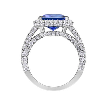 Кольцо с танзанитом и бриллиантами, белое золото 3