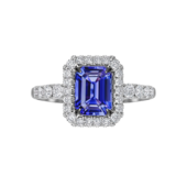 Кольцо с танзанитом и бриллиантами, белое золото