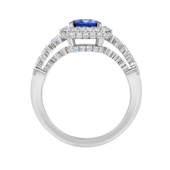 Кольцо с танзанитом и бриллиантами, белое золото