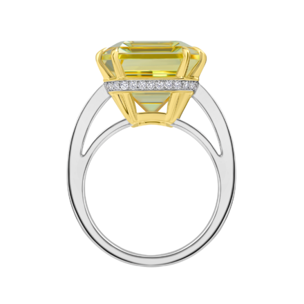 Кольцо с гелиодором и бриллиантами, белое золото 3