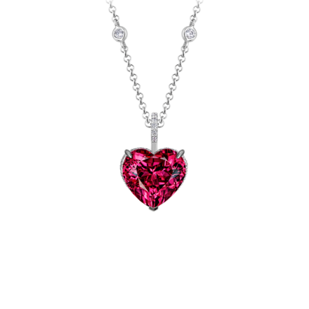 Подвес с турмалином рубеллитом и бриллиантами, белое золото 1