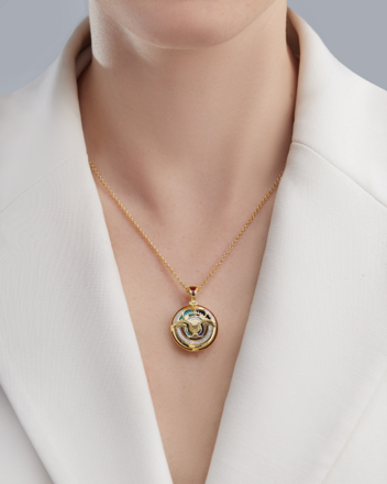 Подвес с бриллиантами, желтое золото, н.керамика 3