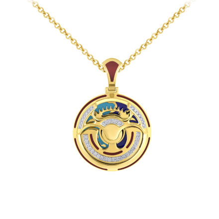 Подвес с бриллиантами, желтое золото, н.керамика 1