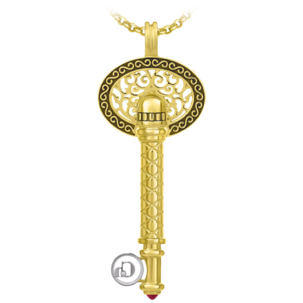 Подвес с рубином и бриллиантами, жёлтое и белое золото 2