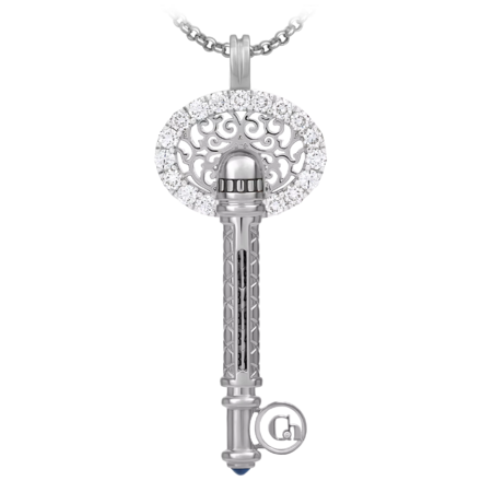 Подвес с сапфиром и бриллиантами, белое золото 1