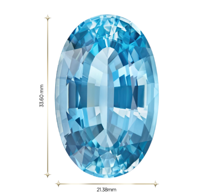 Аквамарин, Овал, 66,05ct 3