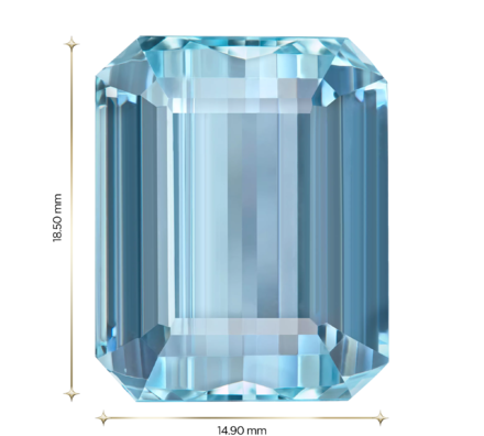 Аквамарин, Изумрудная огранка, 21,45 ct 3