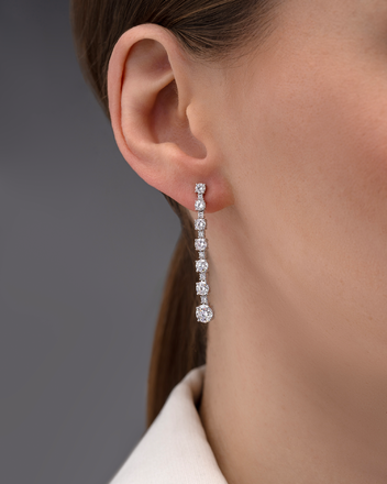 Пусеты с бриллиантами, белое золото 2