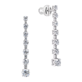 Пусеты с бриллиантами, белое золото