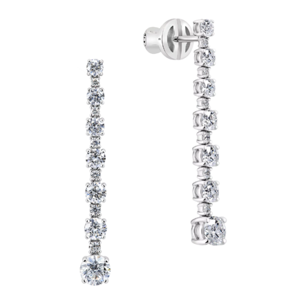 Пусеты с бриллиантами, белое золото 1