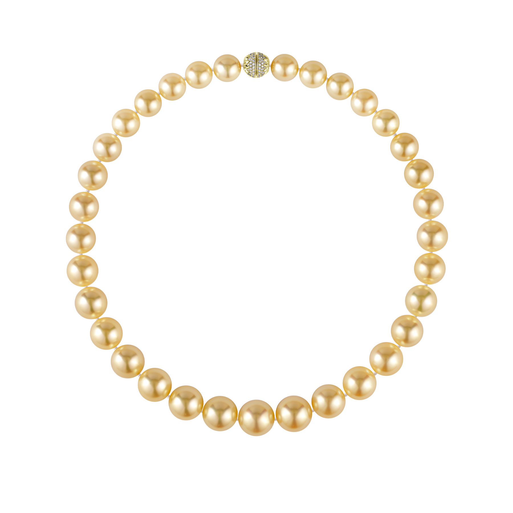 Колье с жемчугом и бриллиантами, желтое золото