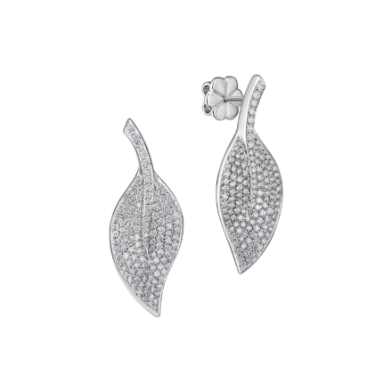 Пусеты с бриллиантами, белое золото 1