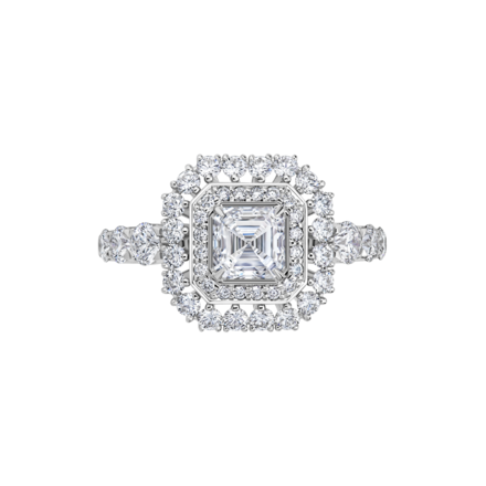 Кольцо с бриллиантами, белое золото 2