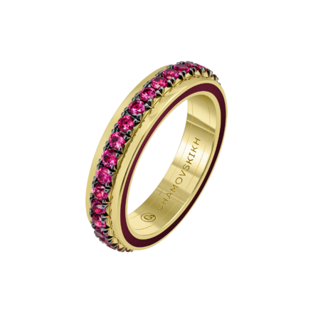 Кольцо с рубинами, желтое золото 1