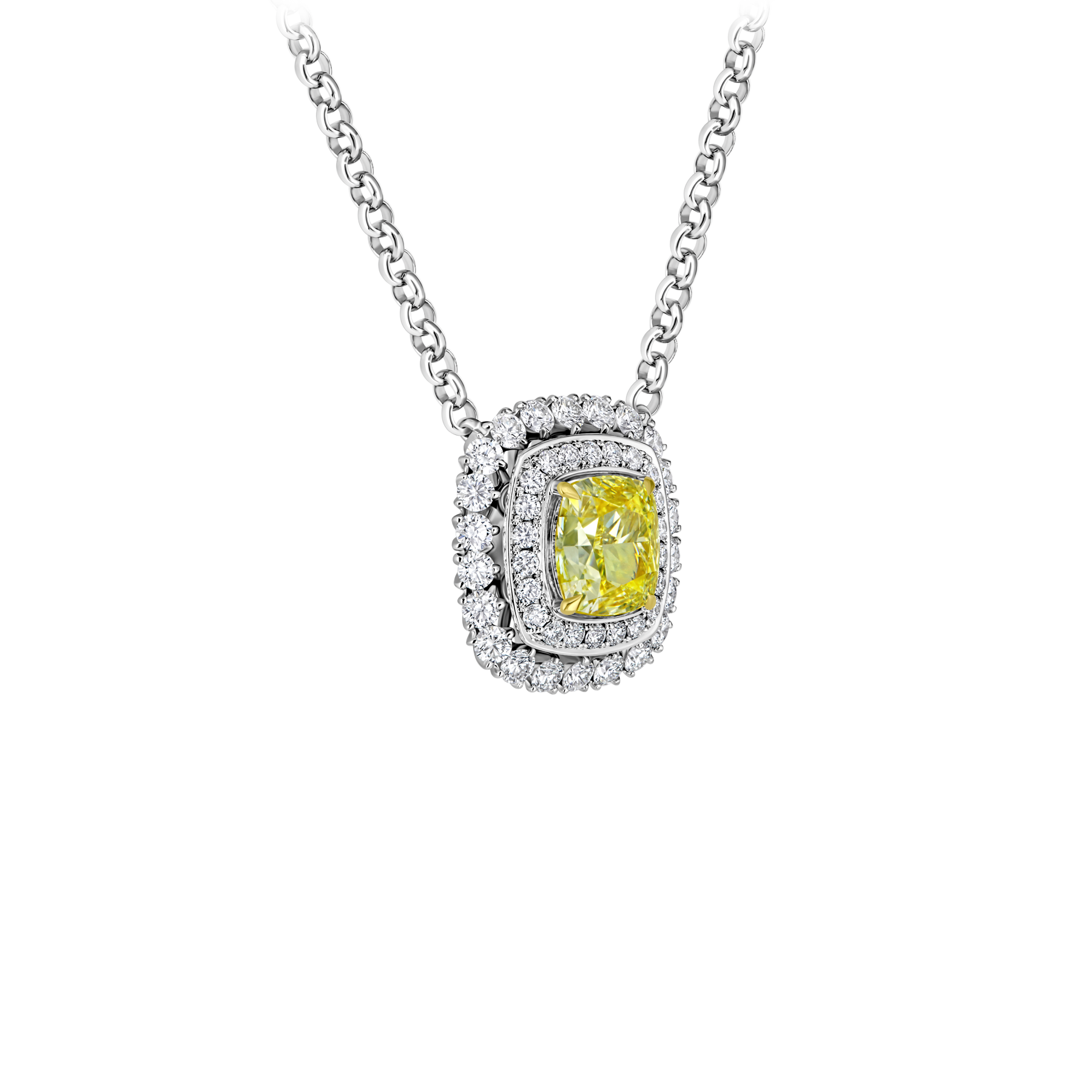 Колье с бриллиантами, белое золото