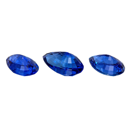 Сет из трех сапфиров, Royal Blue, Sri lanka, Груша, 4,18 ct, 4,1 ct и 6,81 ct 2