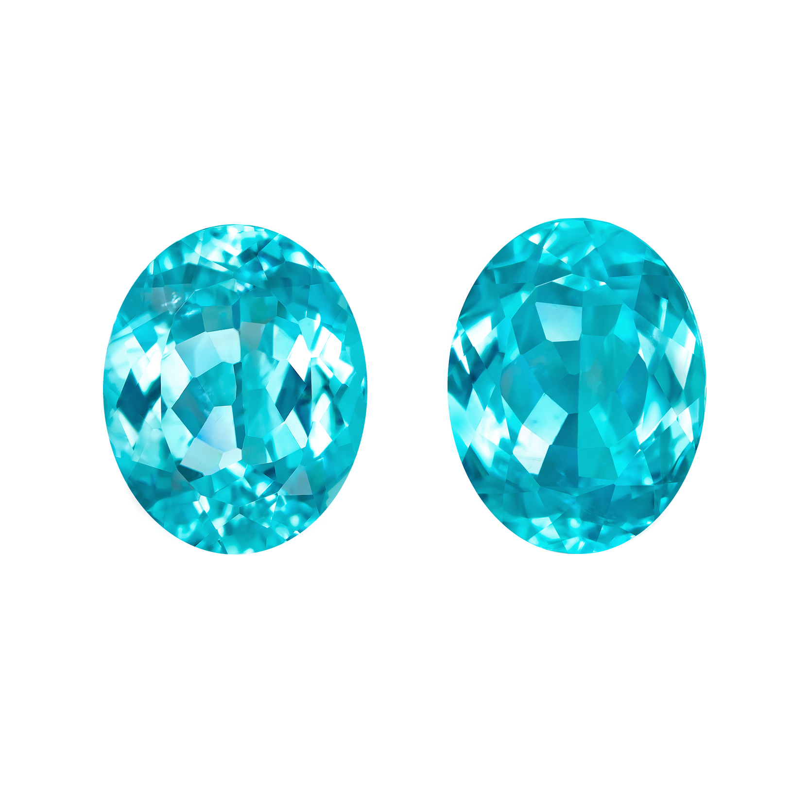 Сет из двух Турмалинов Параиба, Mozambique Овал, 5,42ct /5,65ct