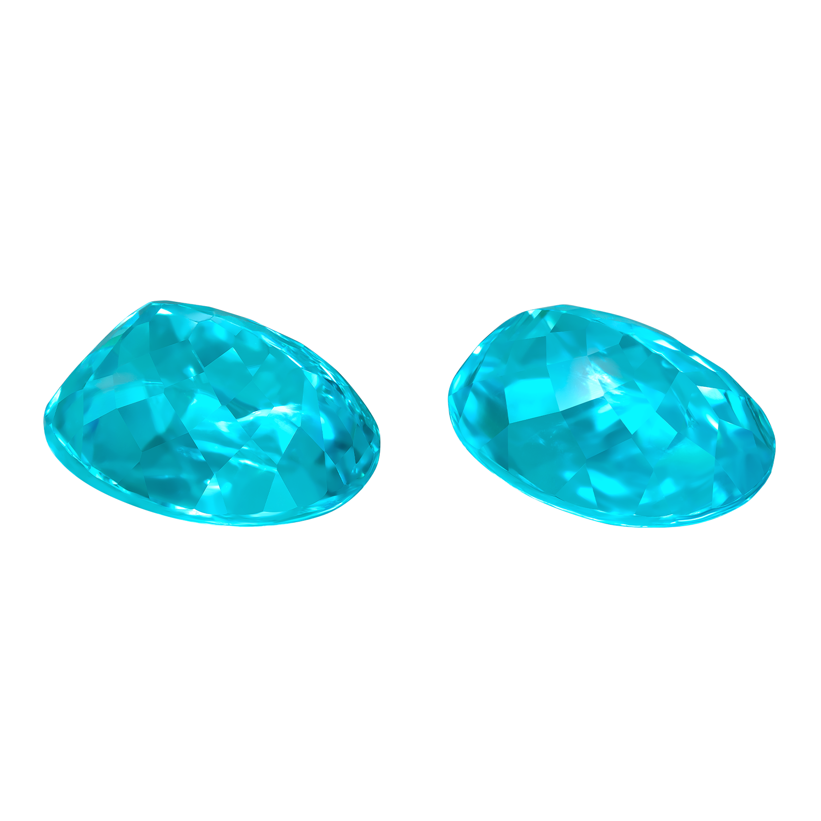Сет из двух Турмалинов Параиба, Mozambique Овал, 5,42ct /5,65ct