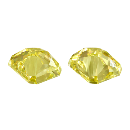 Сет из двух жёлтых бриллиантов, Радиант, 5,03 ct и 5,02 ct 2