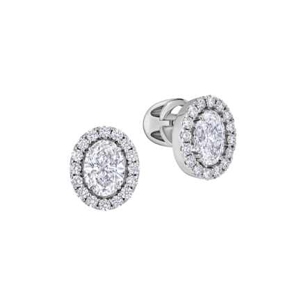 Пусеты с бриллиантами, белое золото 1