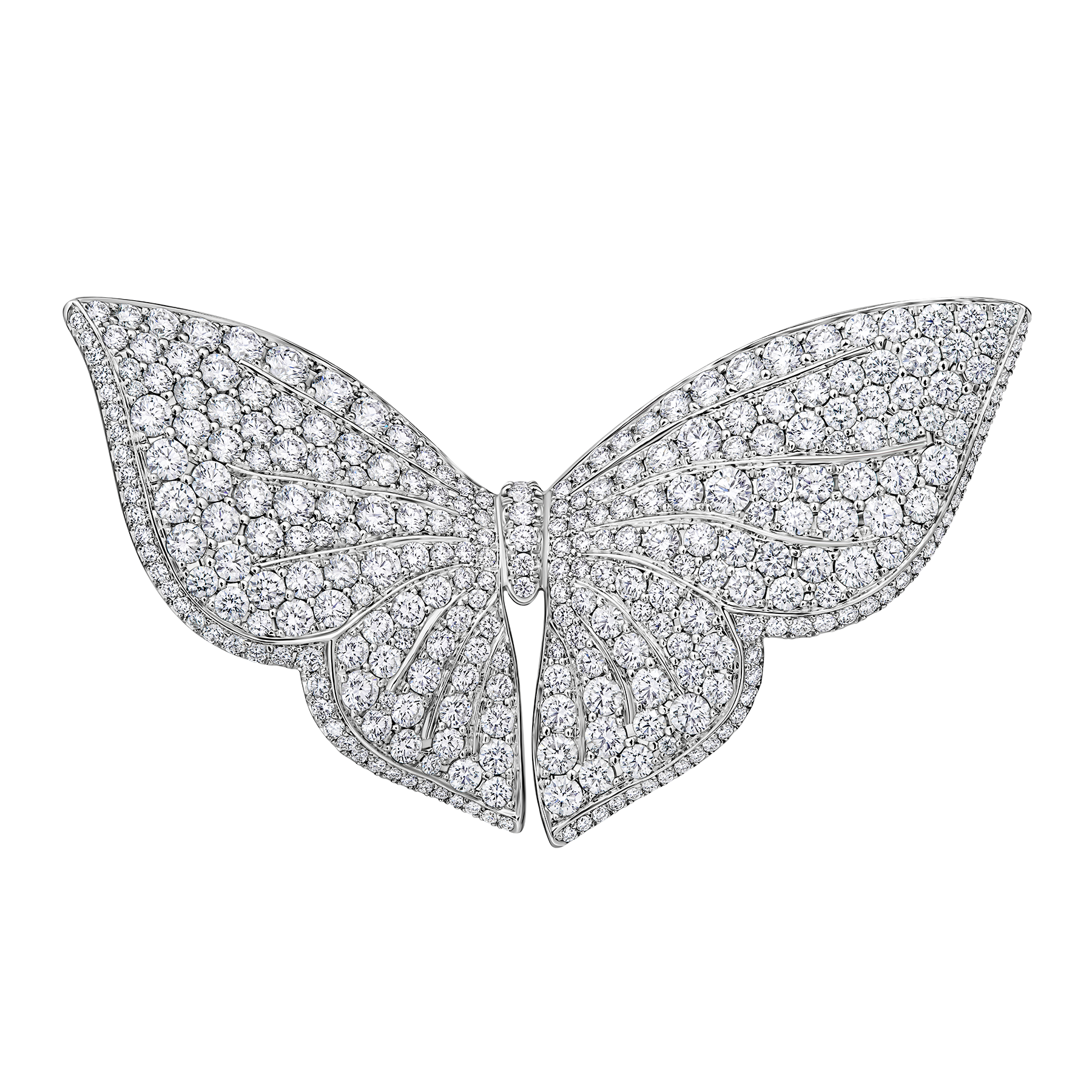 Брошь с бриллиантами, белое золото