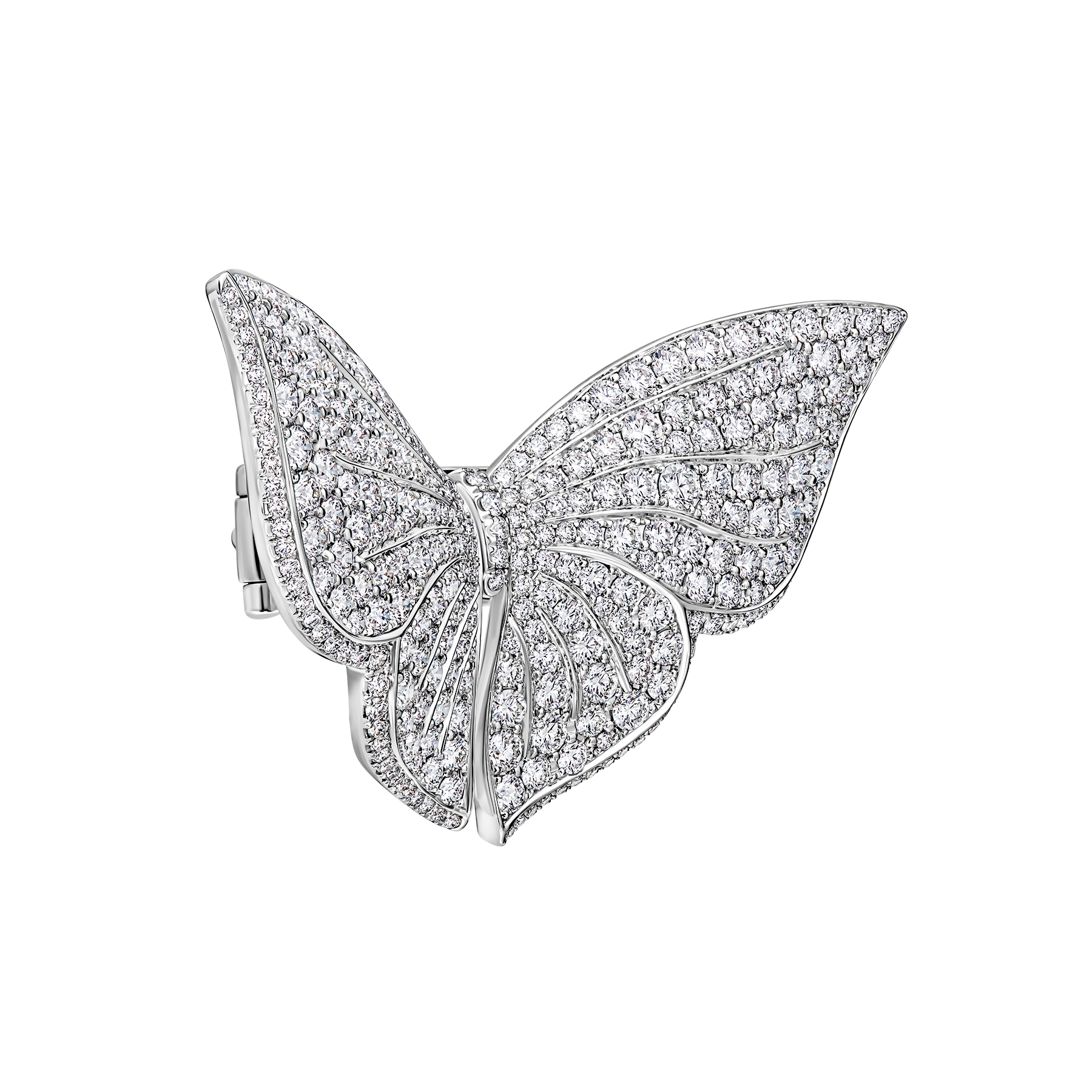 Брошь с бриллиантами, белое золото