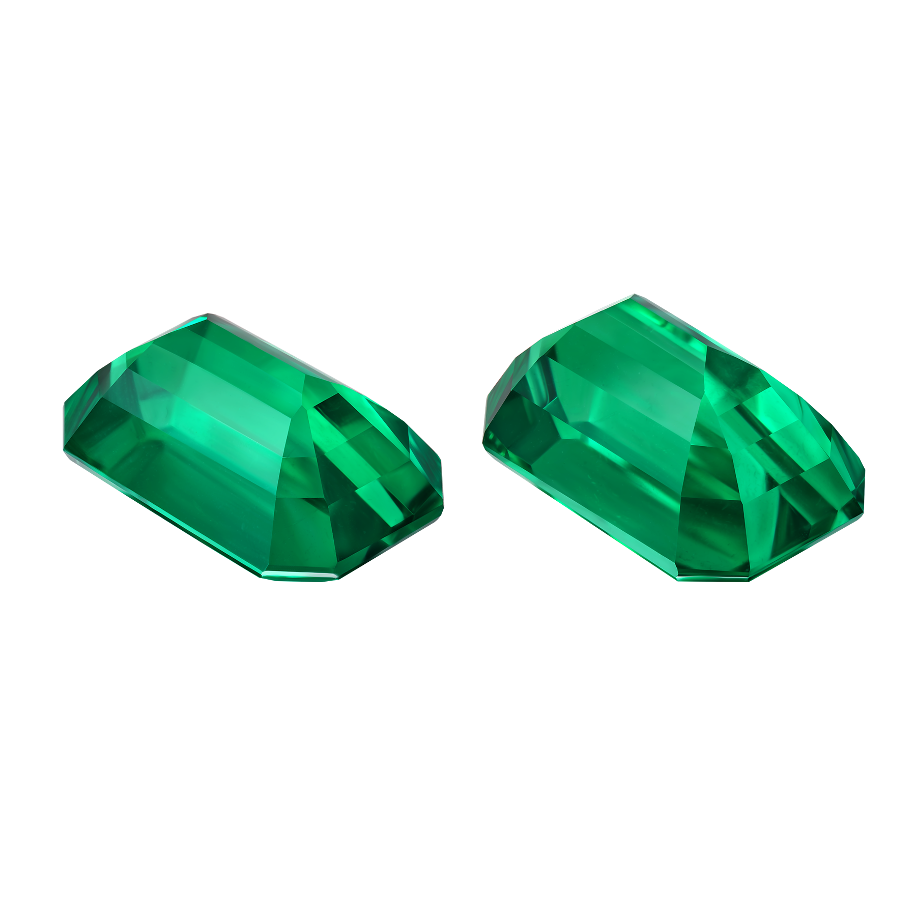 Сет из двух изумрудов ZAMBIA, Октагон, 5,75ct /6,2ct
