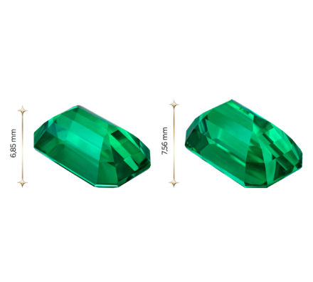 Сет из двух изумрудов ZAMBIA, Октагон, 5,75ct /6,2ct 4