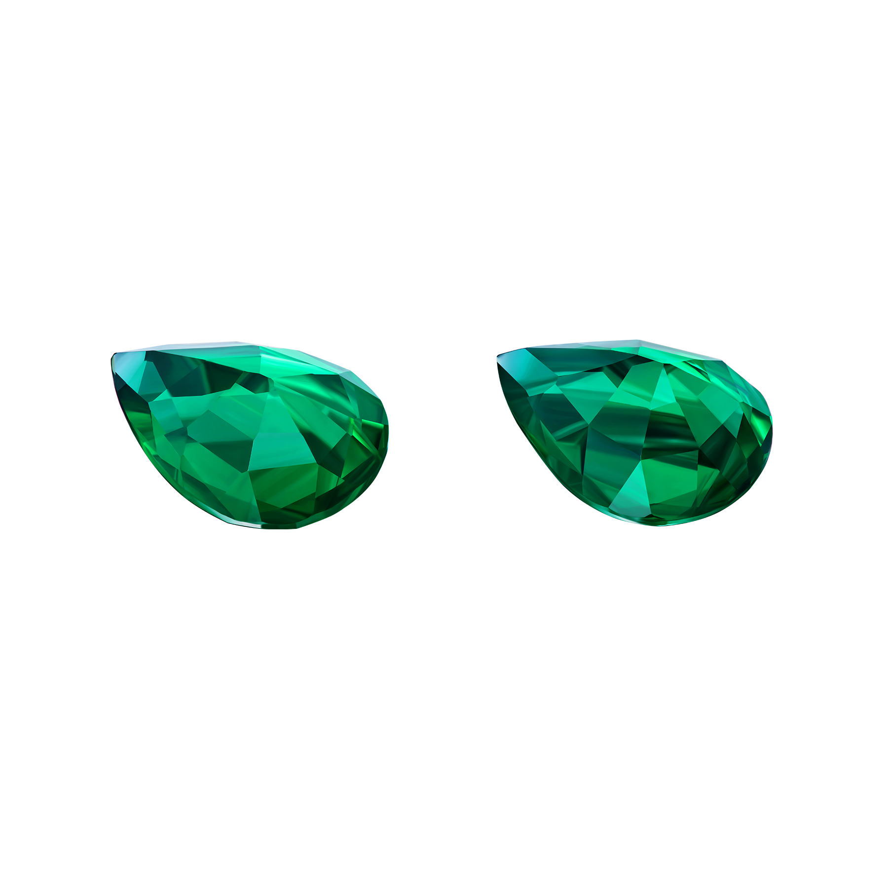 Сет из двух изумрудов ZAMBIA, Груша, 3,4ct /3,53ct