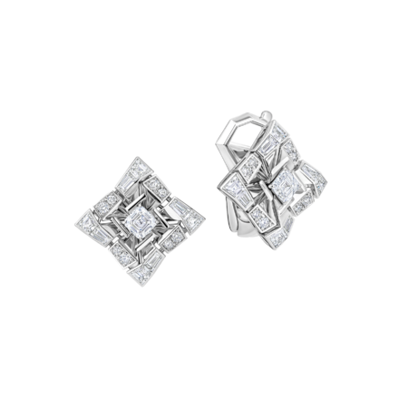  Серьги с бриллиантами, белое золото 1