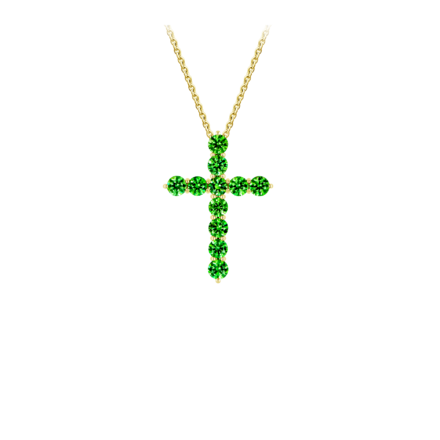 Колье с демантоидами и бриллиантом, желтое золото 1