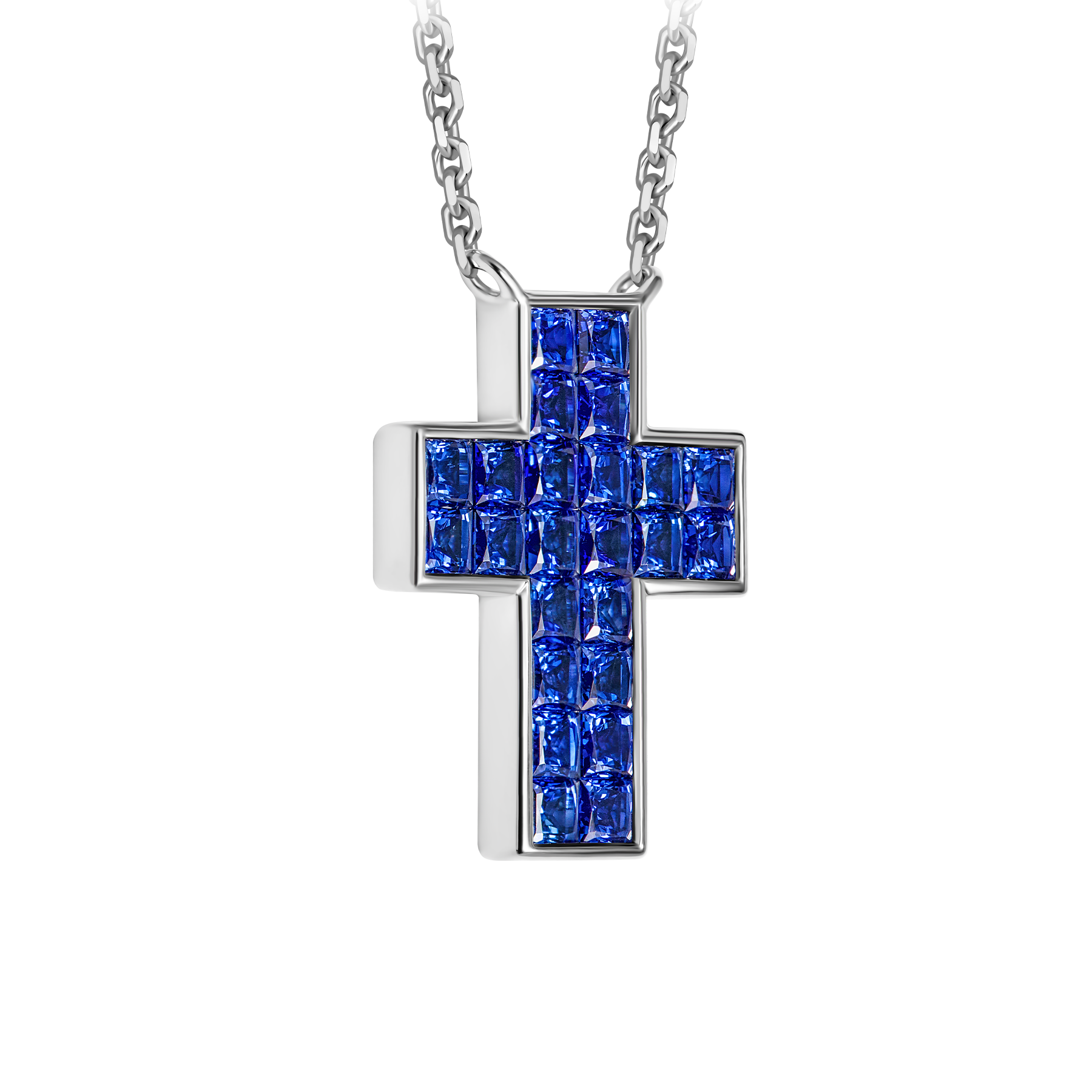 Колье с сапфирами, белое золото