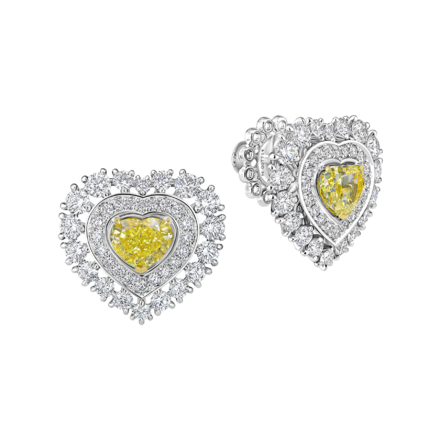 Пусеты с бриллиантами, белое золото 1