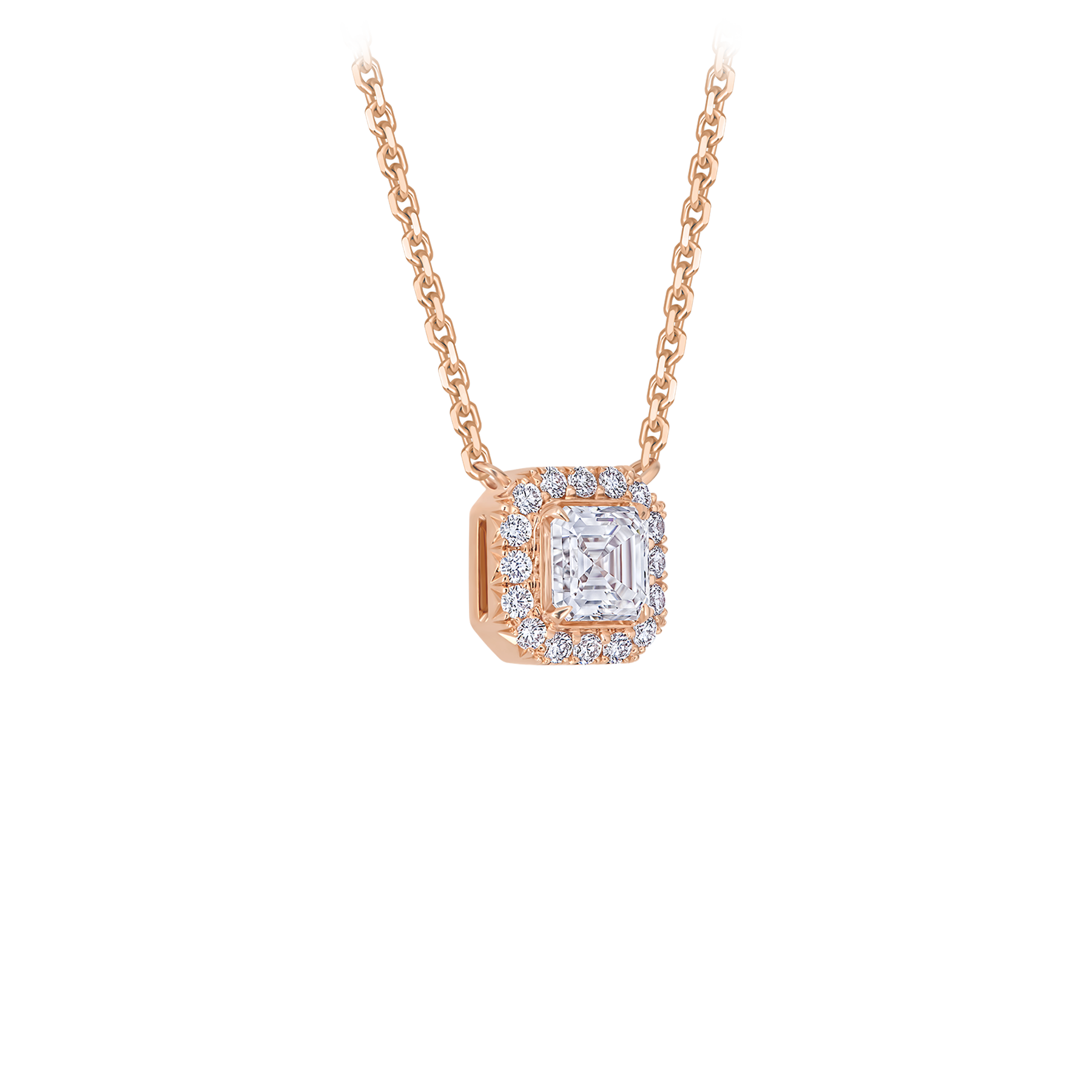 Колье с бриллиантами, розовое золото