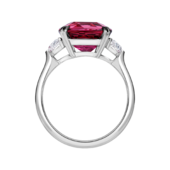 Кольцо с турмалином рубеллитом и бриллиантами, белое золото